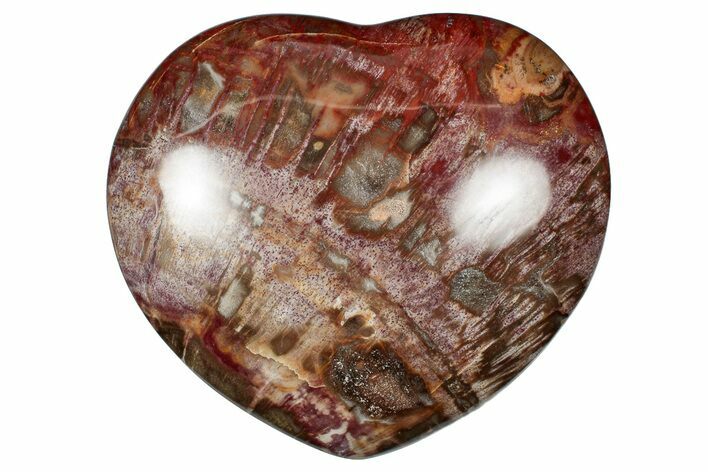 Polished Triassic Petrified Wood Heart - Madagascar #355557